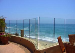 China Seaside Outdoor Glass Panel Railings , Toughened Glass Deck Railing 12mm wholesale