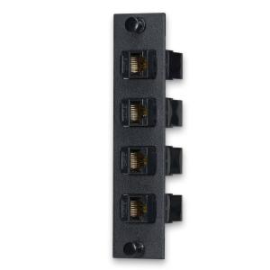 China 4 Position Fiber Optic Adapter Plate With CAT6 Coupler Trapezoid wholesale