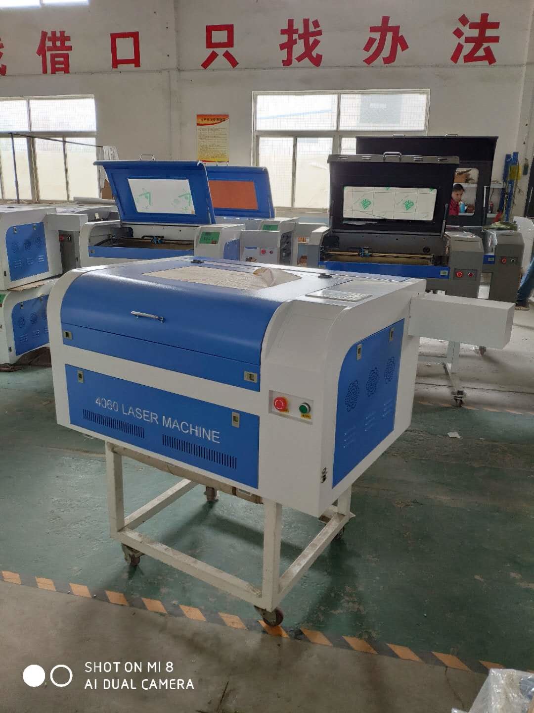 AC220V Coreldraw Wood Engraving Machine /Blue And White Laser Cutter Engraver 0-500mm/S