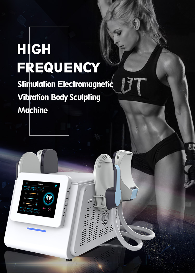 4 Handles Ems Tesla Muscle Stimulator Body Slimming Machine Air Cooling System