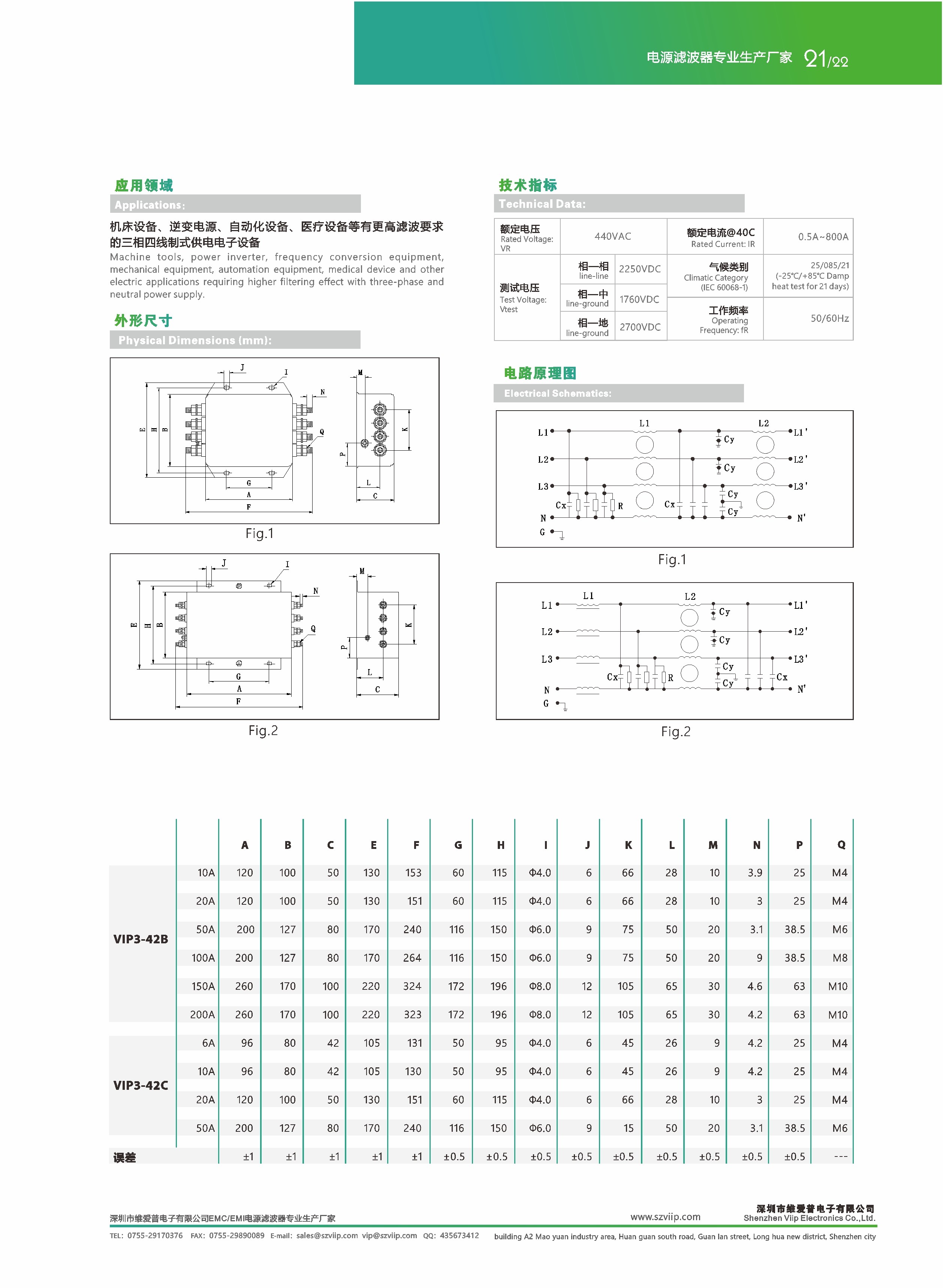 110V 250V Input AC EMI Filter For Building Automation TUV ISO9001