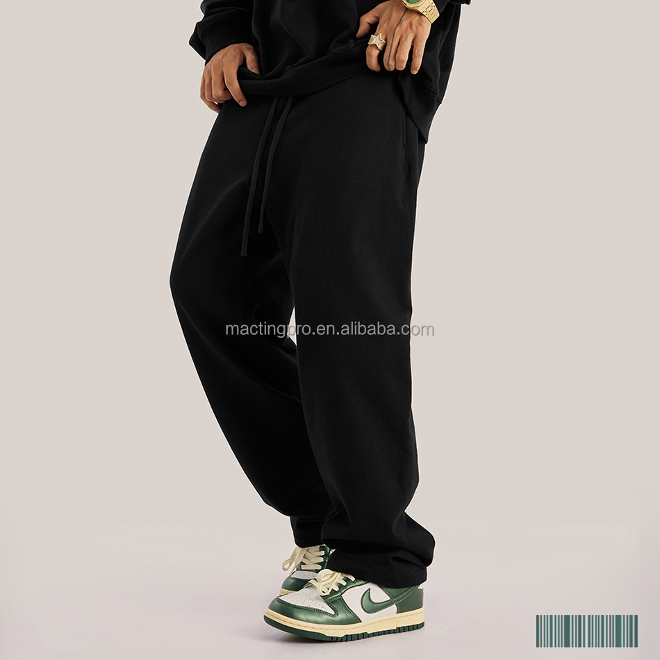 Custom Men's Streetwear Jogger Pants Trousers with Breathable Fabric and Wide Leg Fit