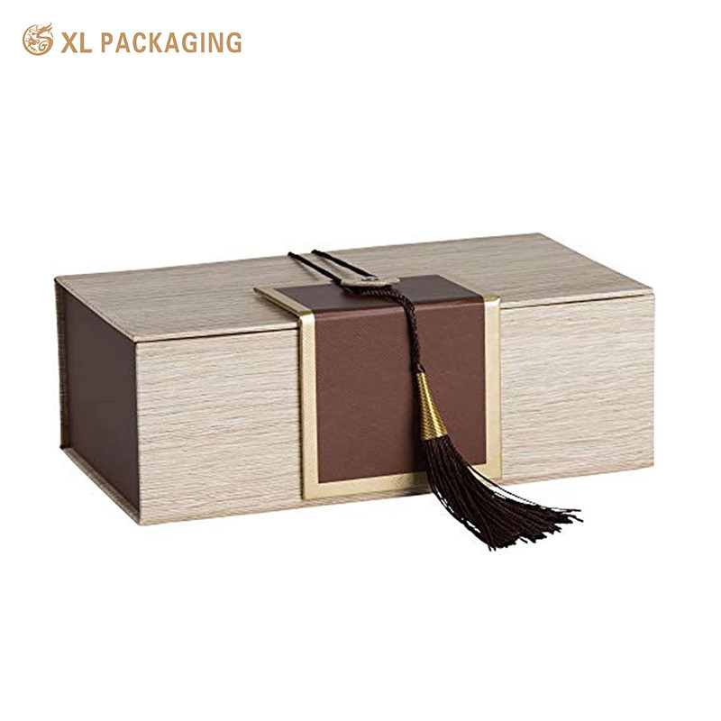 XL Packaging Custom Packaging Box Factory Custom Cardboard Paper Storage Boxes For Bottles Wine Gift Foldable Box With Strings And Button