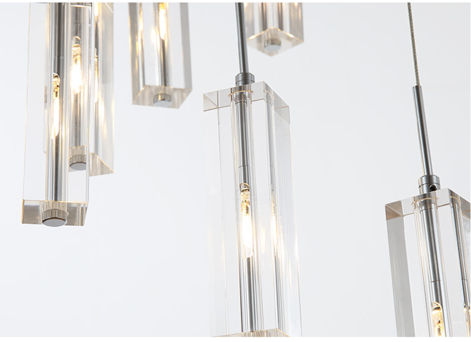 LED Pendant Light Staircase Crystal Chandelier Hanging Lamp Spirl hanging minimalist light(WH-NC-59)