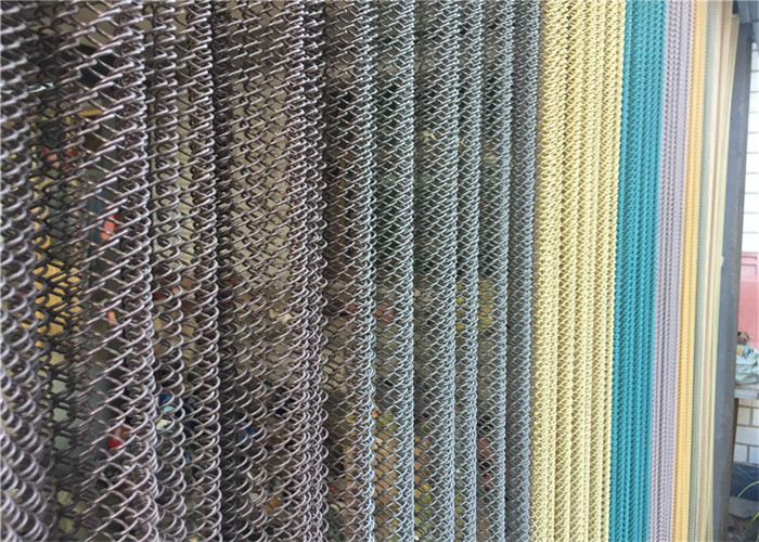 8*8mm Architectural Room Divider Cascade Coil Metal Drapery Window Curtain Screen