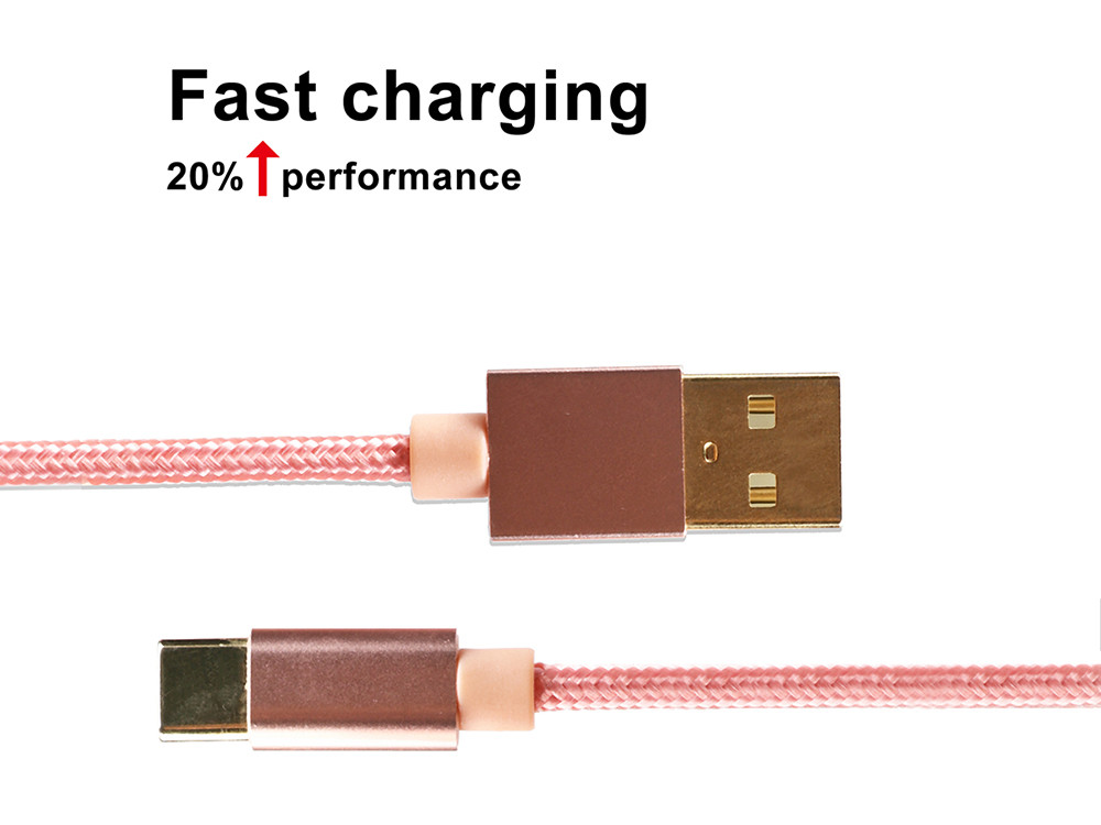 Nylon Braid Durable Usb C Extension Cable Charger Cord For Smartphone Durable