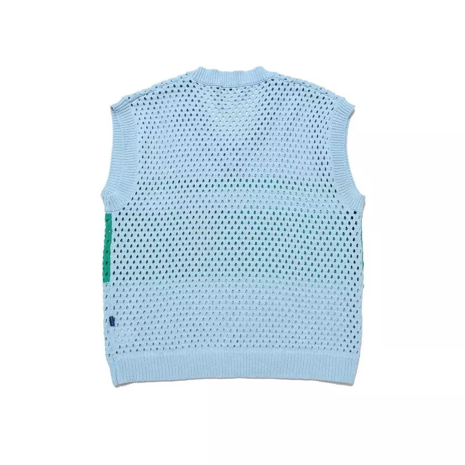 Spring and Fall Mesh Contrast V-Neck Men&prime; S Knitted Sweater Vest