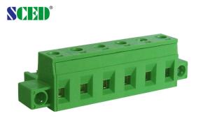 China PA66 Brass Green Electrical Terminal Blocks Pitch 5.08mm 300V 18A 2-22 Poles wholesale