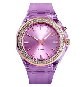 China Cyber Celebrity Bracelet 1553 LED Women Watch Transparent Strap Relojes De Mujer Jewel wholesale