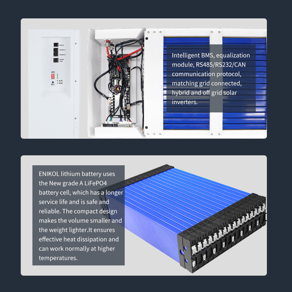 48V 100AH LiFePO4 Battery High Capacity Lithium Ion Battery Wall Mounted Power Storage