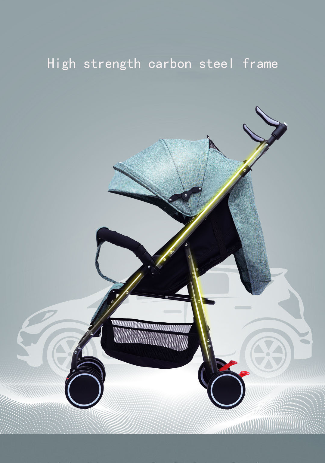 Lightweight Bidirectional Baby Stroller for 0-3 Year Old Girls Easy Folding Portable
