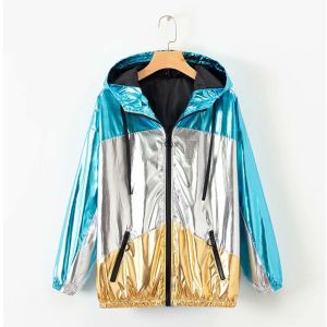 China Fashion Mens Reflective Jacket / Womens Metallic Coat Plating Coating wholesale