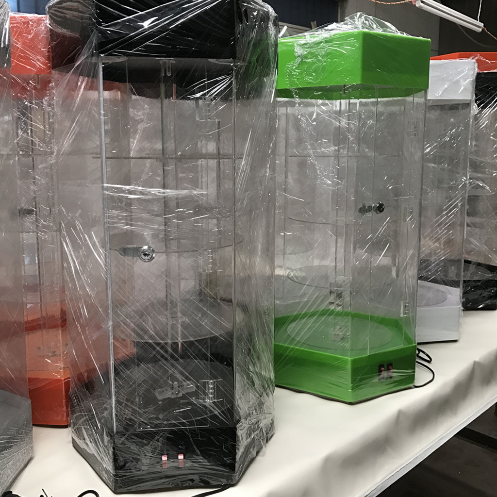 Rotary Acrylic Display Showcase / Acrylic Display Rack Practical For Mobile Phone Shop