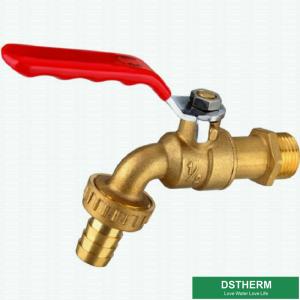 China Original Brass Color Brass Ball Bibcock Brass Tap Customized Brand Middle Weight wholesale