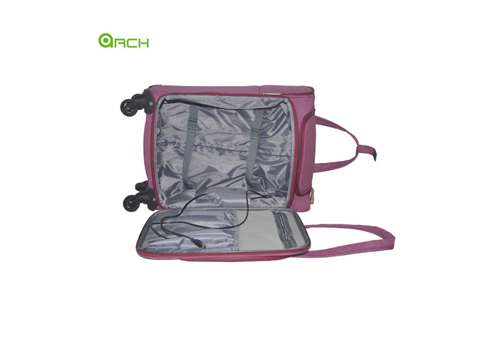 20 Inch Purple Carry On Trolley Luggage With Spinner Wheels