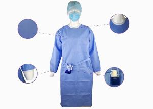 China Medical Isolation Disposable Surgical Gown SMS Non Woven 45gsm wholesale
