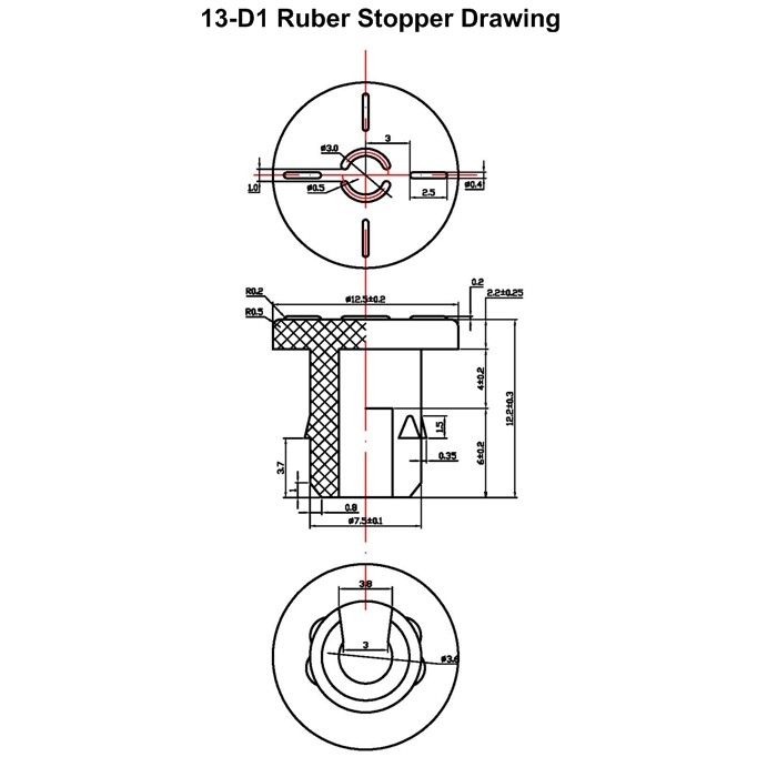 Brominated Butyl Round Rubber Stopper , Rubber Test Tube Stoppers For Glass Vials