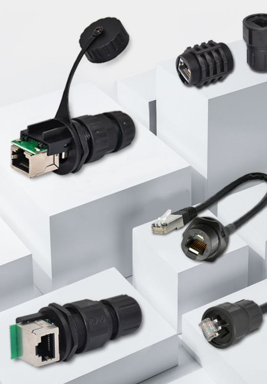 Waterproof Rj45 8p8c Cat5e Cat6a Ethernet Extender Complete Set Rj45 Network Connector