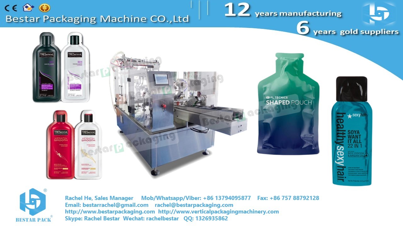 How to pack special shape bag with liquid filling [Bestar] doypack machine