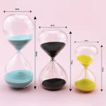 Hand Blown Hourglass , Colored Sand Hourglass Timer 5 Minute