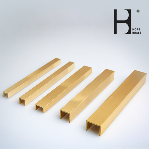 Moisture Proof Brass U Profile , 2m Long Copper Tile Capping Trim