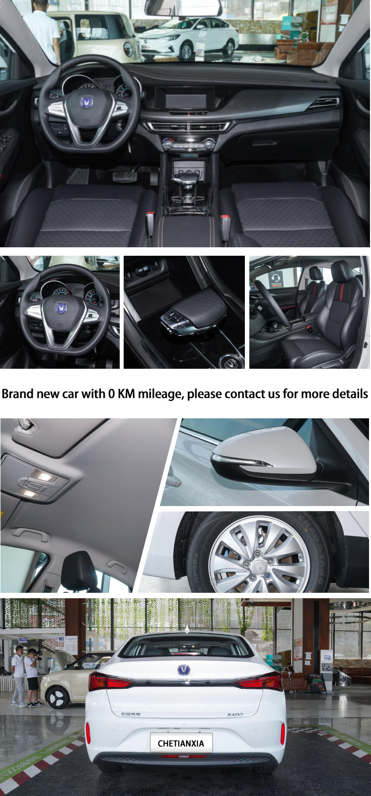 White Changan Used Car 4 Wheel 4 Door Small Car Pure Electric