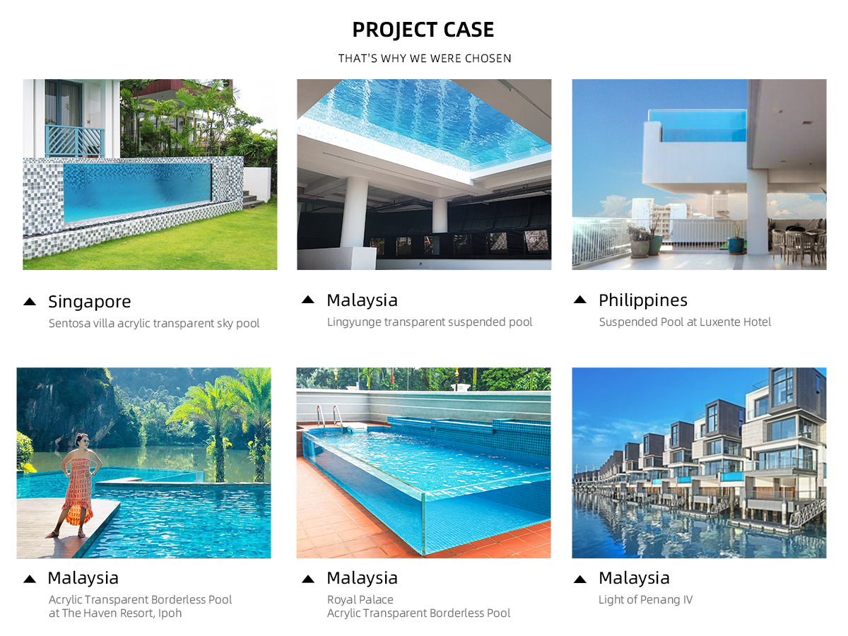 Acrylic Fiberglass Above Ground Sky Pool for Outdoor Luxury Oceanarium Experience