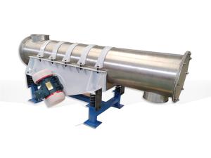 China High Efficiency Small Size 400mm Diameter Tubular Vibratory Feeder For Chemical Particles Seat Installation wholesale