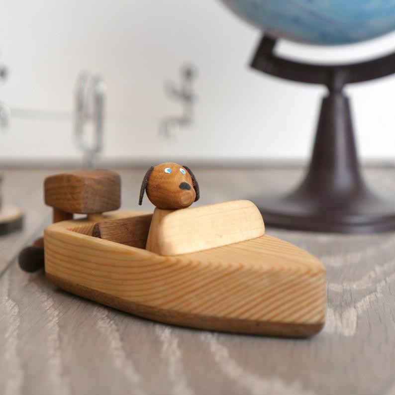 Stained Beech Handmade Wooden Toys , Handmade Wooden Cars For Preschoolers