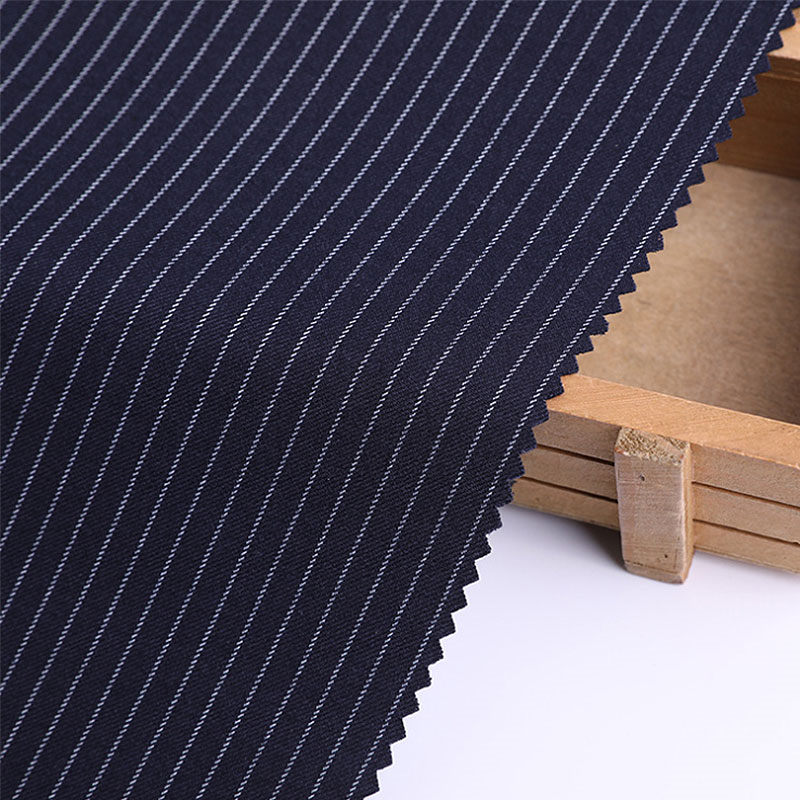 Business Men'S Suits Woven Stripe TR Suiting Fabric Viscose Polyester