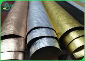 China Wrinkled Softer Natural Kraft Paper Fabric 100m Per Roll 0.55mm For DIY Bags wholesale