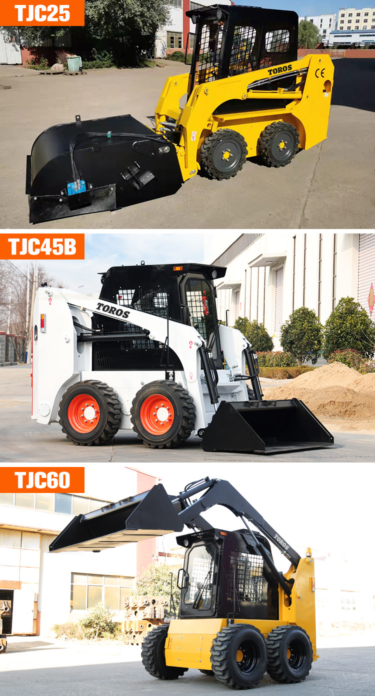 TOROS White JC45 JC65 Hydraulic Skid Steer Loader With Attachments