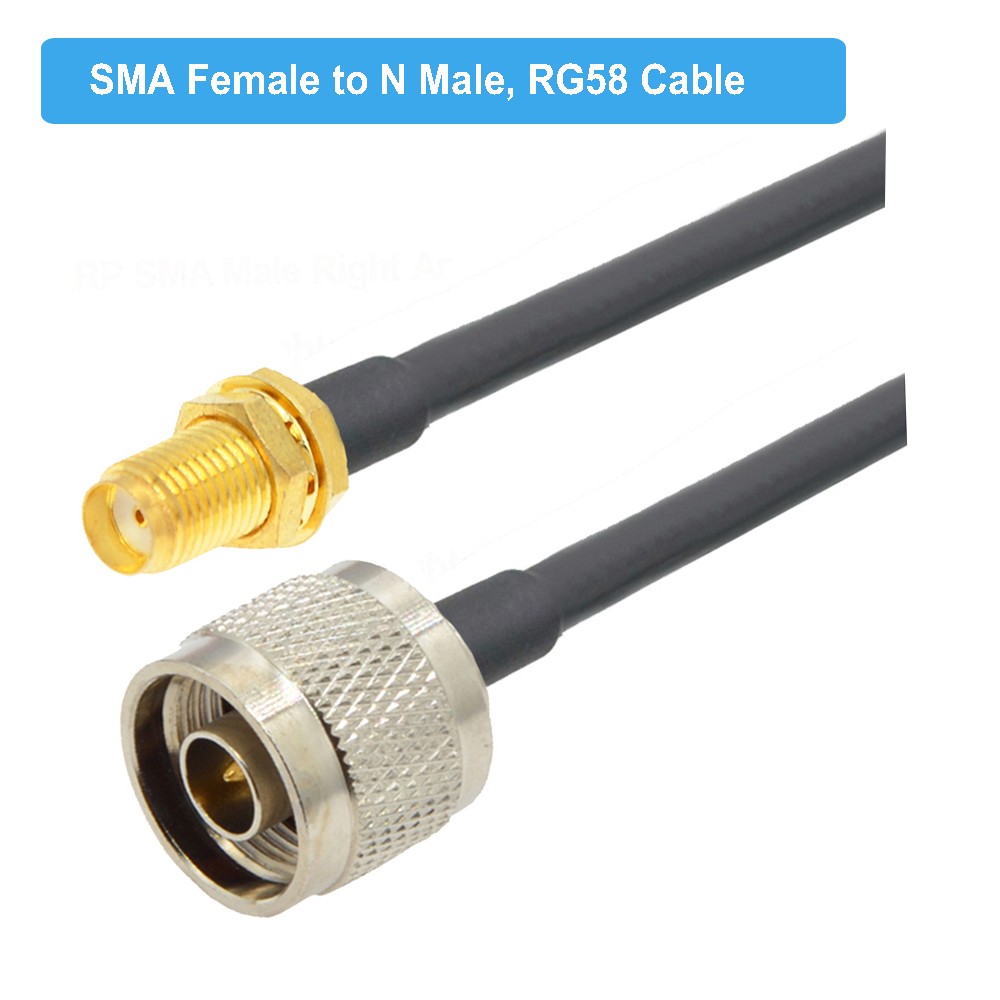 RF Coaxial Automotive Wiring Harness RG-58 Coaxial Cable N Type To SMA 15cm 50cm 1m 2m