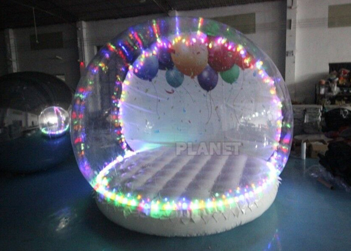 Human Size Hotel Inflatable Snow Globe Tent Christmas LED Lighting