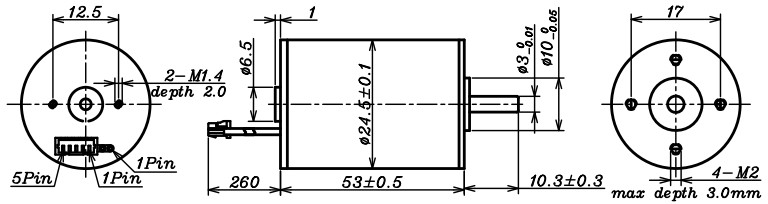 126.7g 12 Volt Dc Motor 13000 Rpm , 20 Watt Dc Motor 180mA Load Current