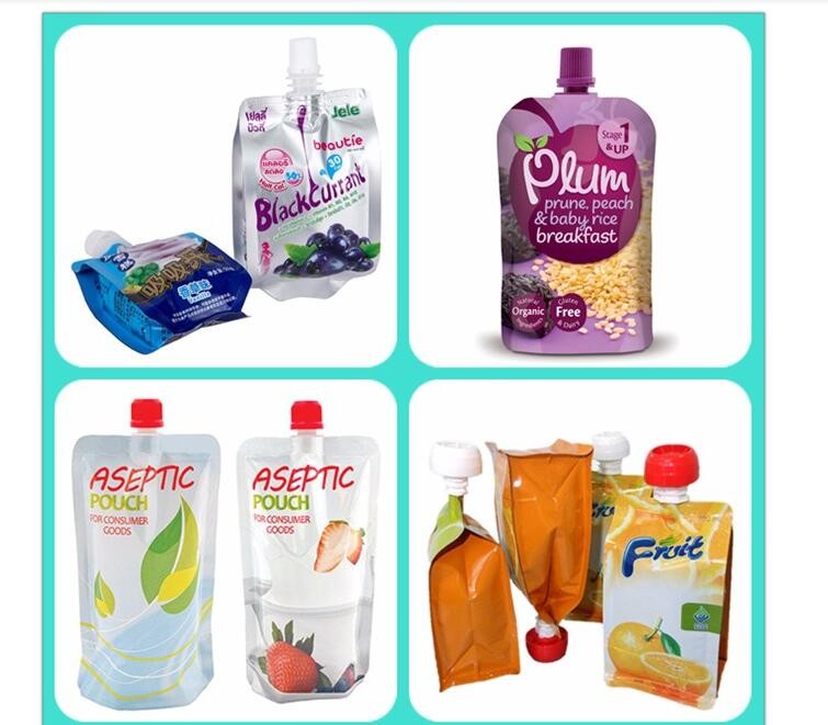 Excellent quality professional design plastic spout bag,reusable spout pouch, liquid stand up pouch with spout