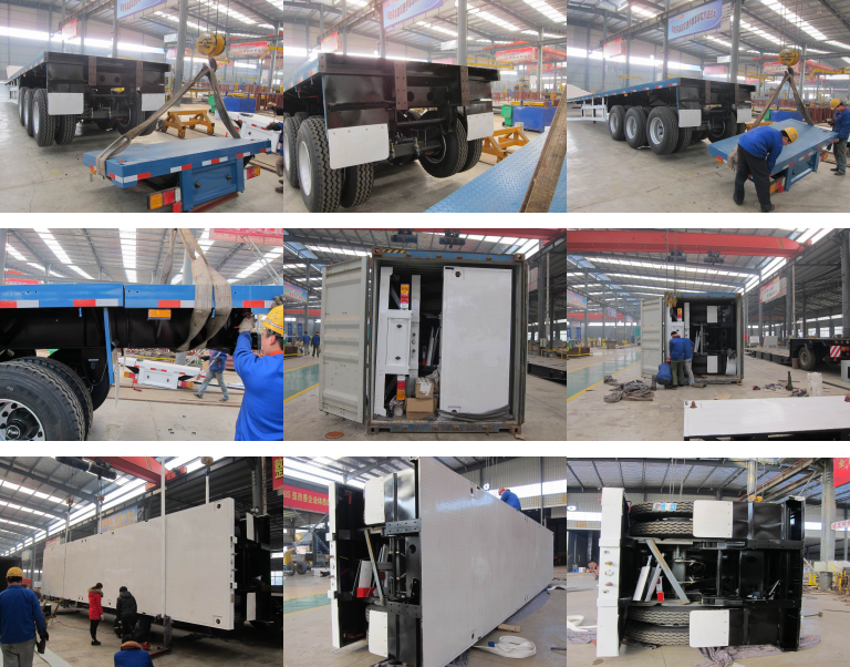 40ft Container Carrier Flat Deck Semi Trailers Air / Mechanical Suspension