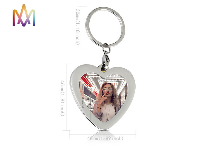 SS304 Heart Shaped Photo Frame Custom Shaped Keychains
