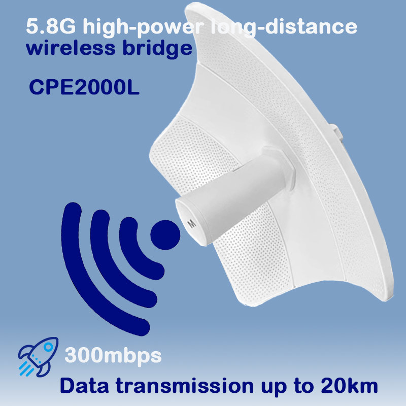 5.8G High Power 20KM Long Distance Wireless Bridge 300Mbps Waterproof
