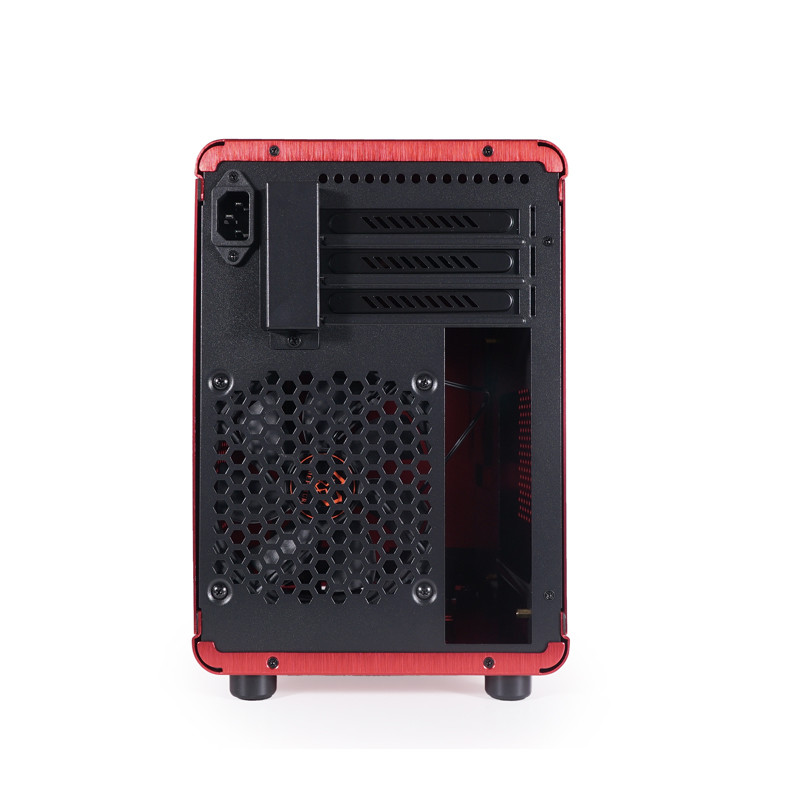 Red SPCC 15*14*8.6cm ATX PSU Aluminium PC Case