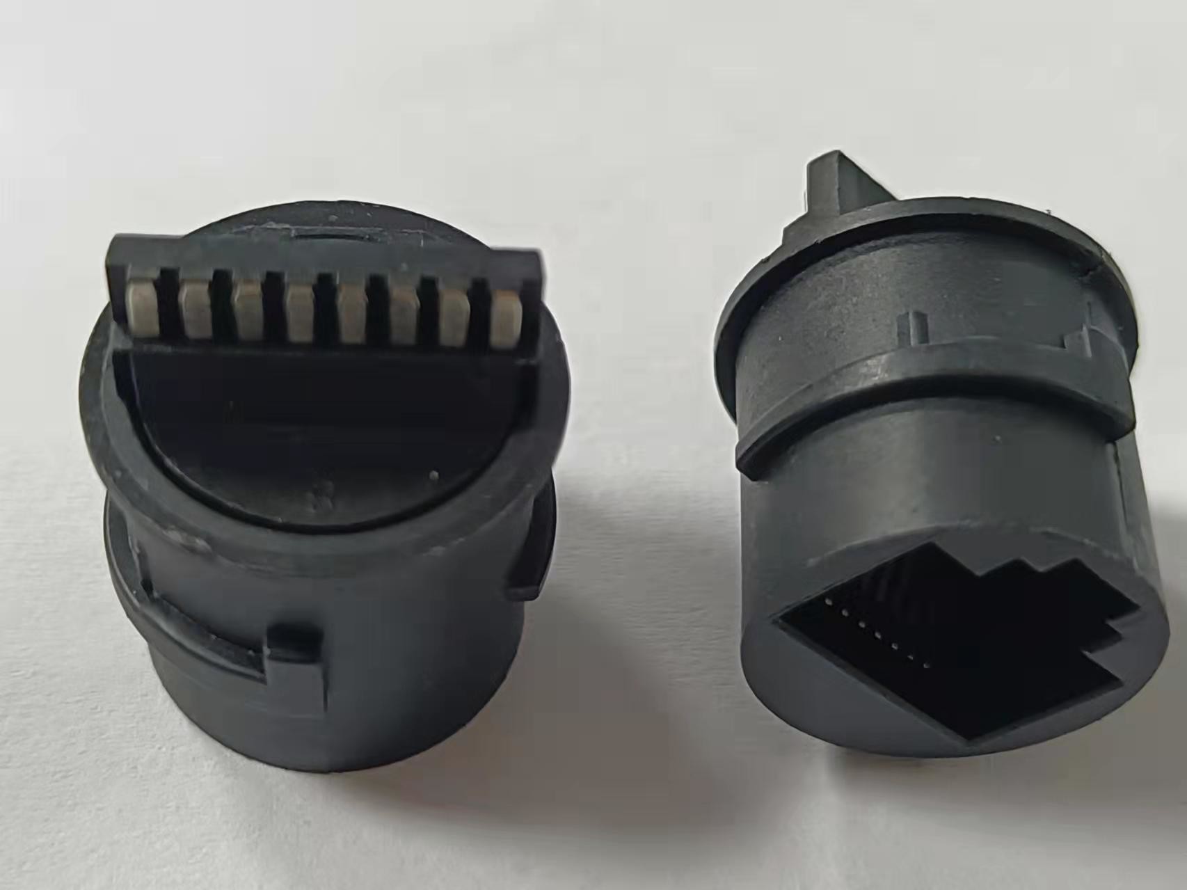 Tab Up Female Lan Connector , Through Hole Customized RJ45 Waterproof Connector