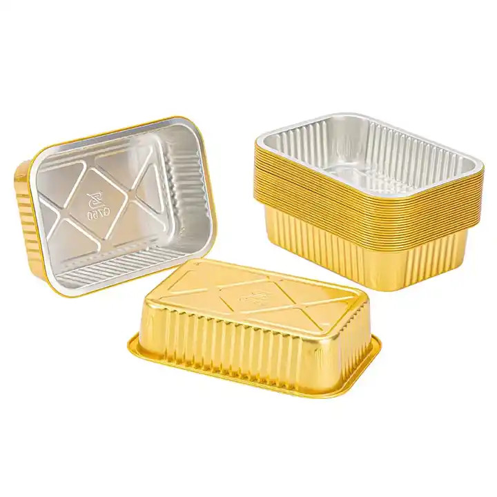 Half - Size Disposable Aluminum Foil Pans Baking Food Aluminum Foil Tray With Plastic Lid