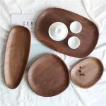 Customized Acacia Wood Serving Platter Printed Lacquer Wooden Food Serving