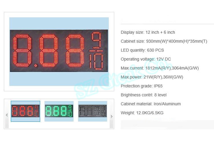 customized large 7 segment led display 5 digits