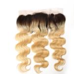 Color 1B/613 Ombre Mixed Color Brazilian Hair 13inch by 4inch Ear To Ear Lace