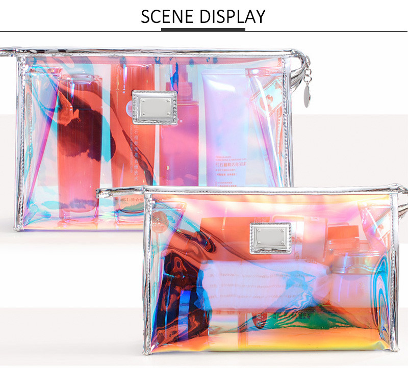 Luxury Rainbow Holographic PVC Cosmetic Organiser Bag