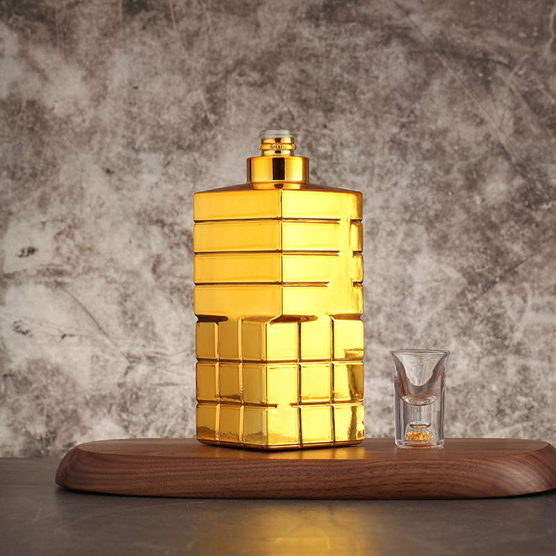 500ml 750ml Custom Electroplate Wine Glass Bottle within for Beverage Industrial