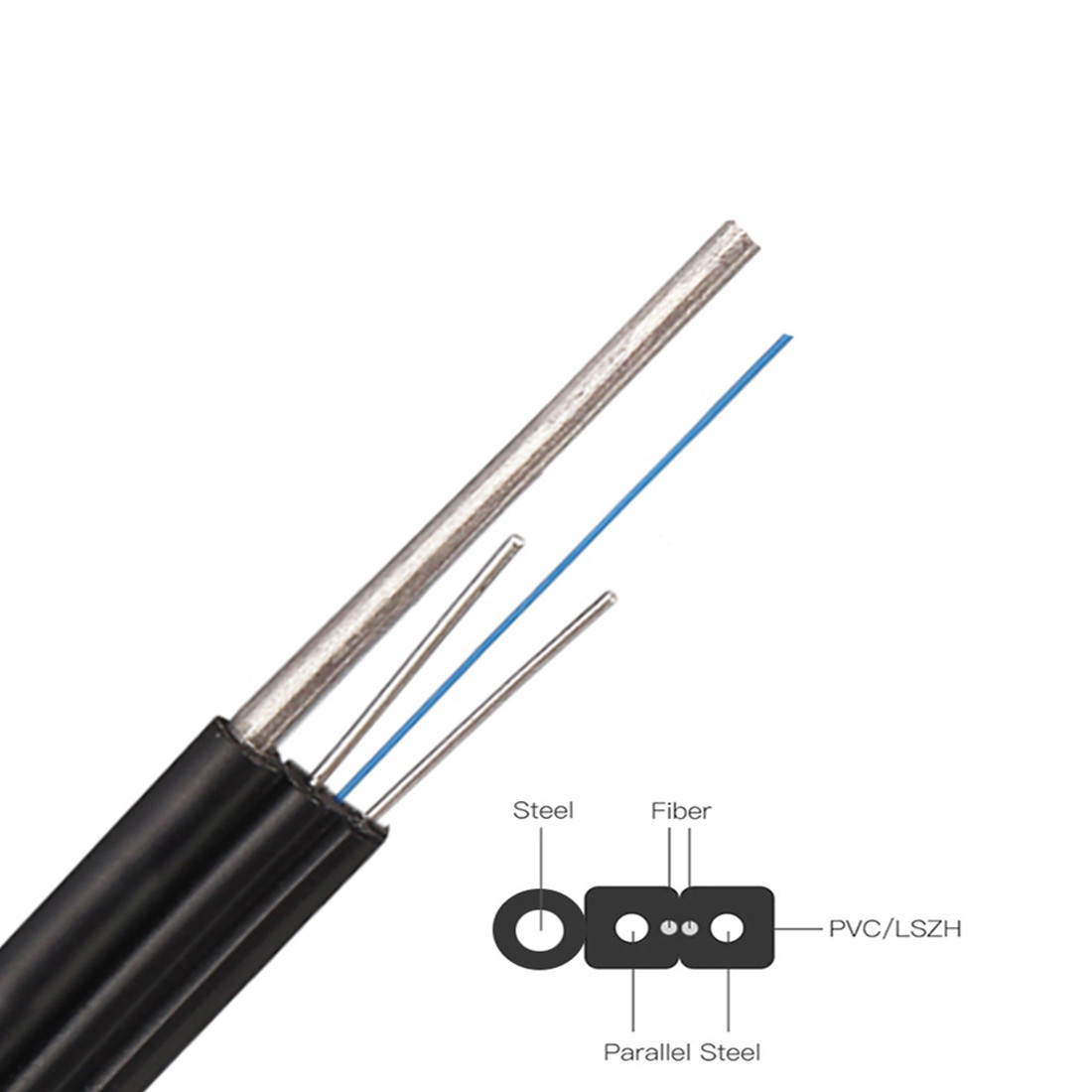 GJYXCH 2 Core FTTH Drop Cable 2x5mm G.657A2 Outdoor Aerial Drop Cable