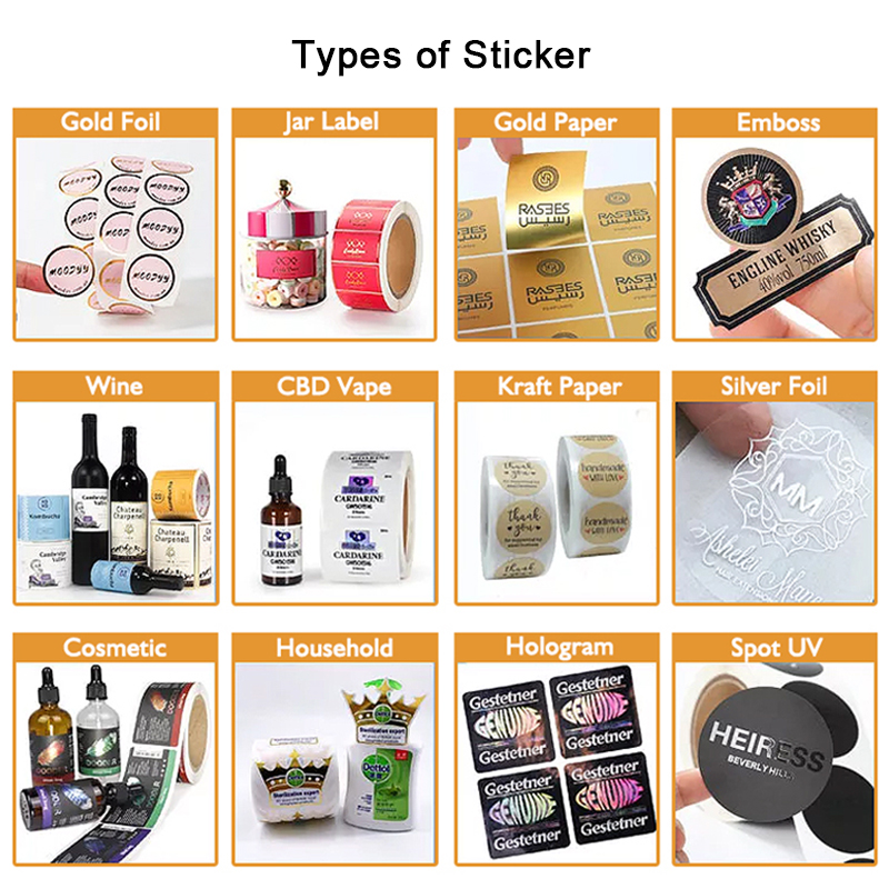 CYMK Transfer Logo Custom Metal Decal Stickers Luxury Silver Gold Decal Crystal Label