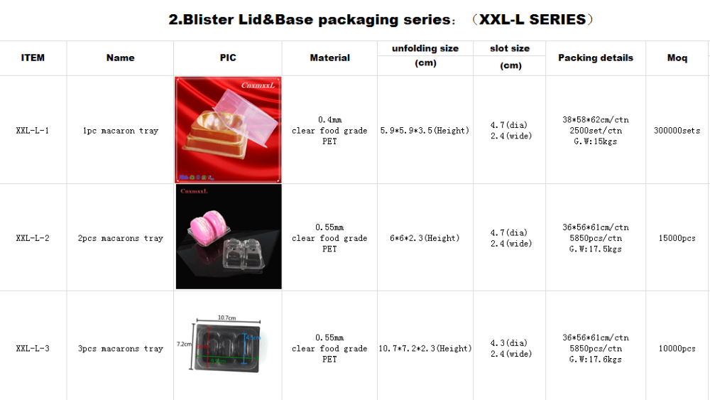 macaron box packaging plastic inner tray clear plastic tray macaron holder blister tray for big size 6pcs macaron